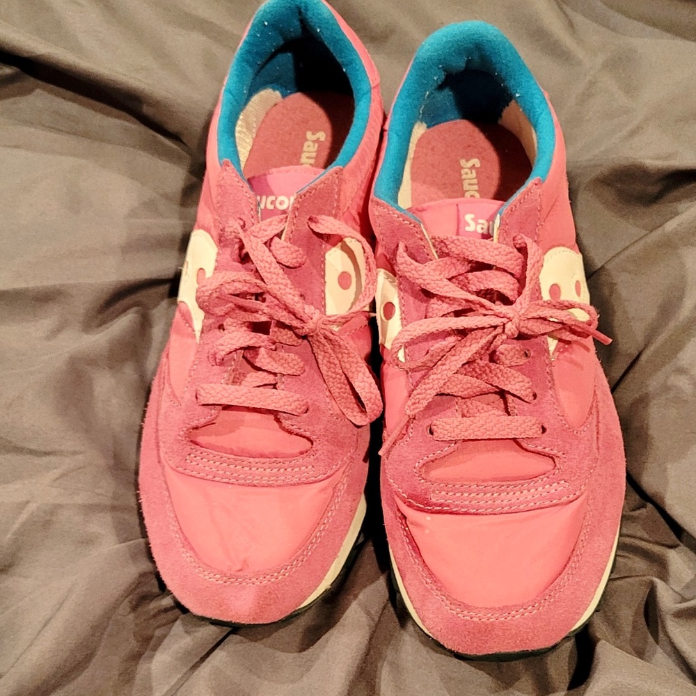 Saucony Original Vintage Pink, White & Blue Women's Sneakers size 8.5